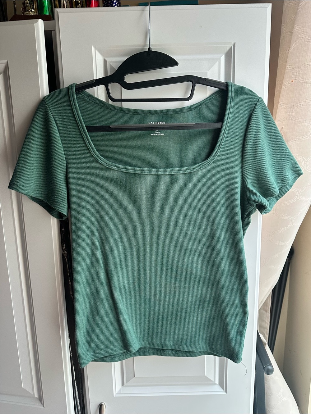 Hollister Green Square Neck Short Sleeve Top